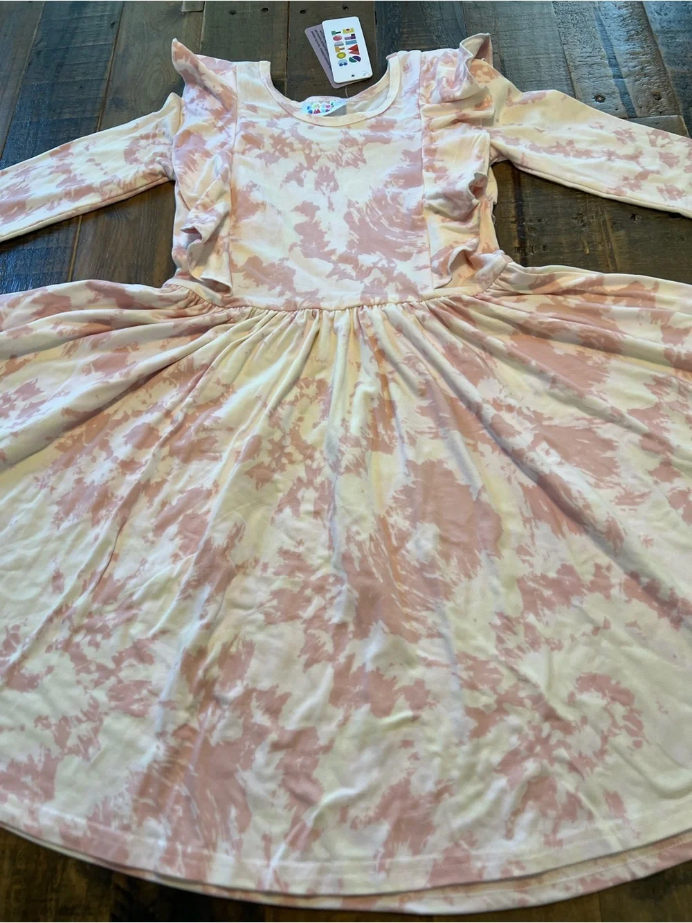 Dot Dot Smile size 7 girls tie dye Ruffle twirl dress new